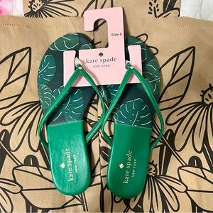 Green Leaf Kate Spade Flip Flops